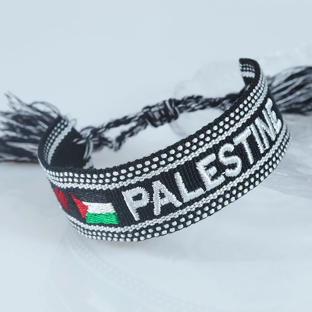 Fashion Hand-woven Palestine Embroidery Pattern Bracelets for Women Men Ethnic Bracelet Jewelry Gift