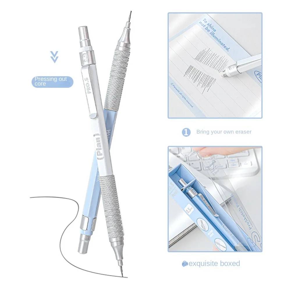 New 0.5/0.7mm Automatic Pencils Anti-fall Student Stationery Drawing Pencil Metal Exam Pen
