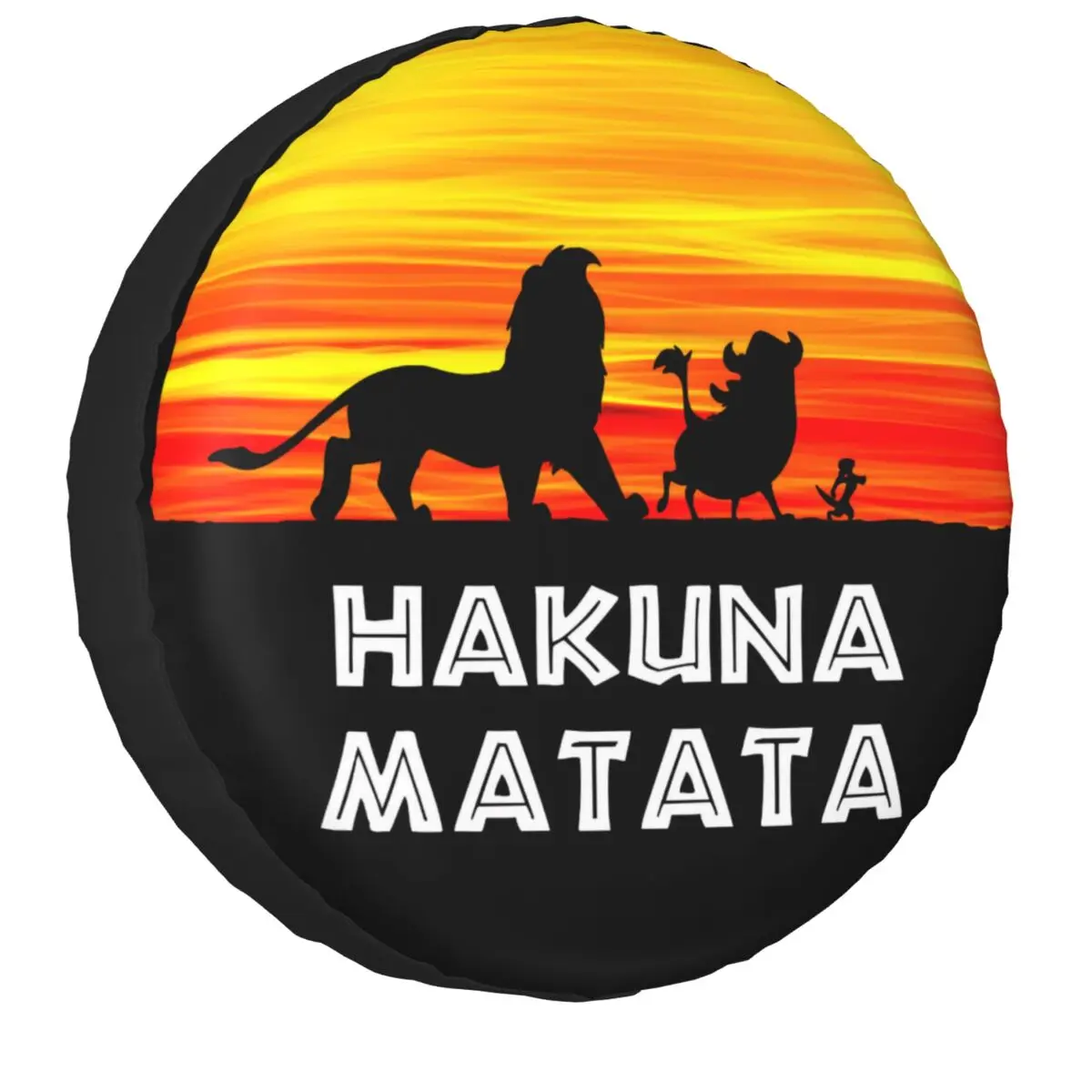 Custom Hakuna Matata Spare Tire Cover for Jeep Mitsubishi Pajero Funny Timon Pumba Car Wheel Protectors 14\