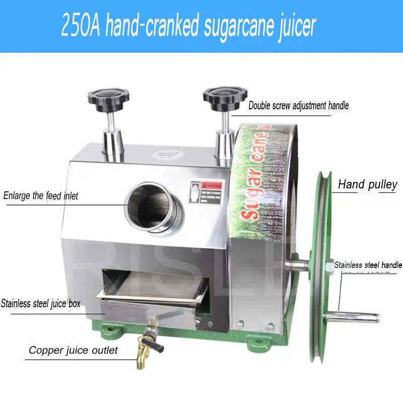 Portable Hand-Cranked Juicer Extrusion Sugar Cane Press Stainless Commercial Extractor Machine