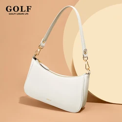 GOLF Armpit Bags For Women Leather Shoulder Bag Woman Black Underarm Bags Ladies Phone Purse Small Fashion Handbag White Elegant