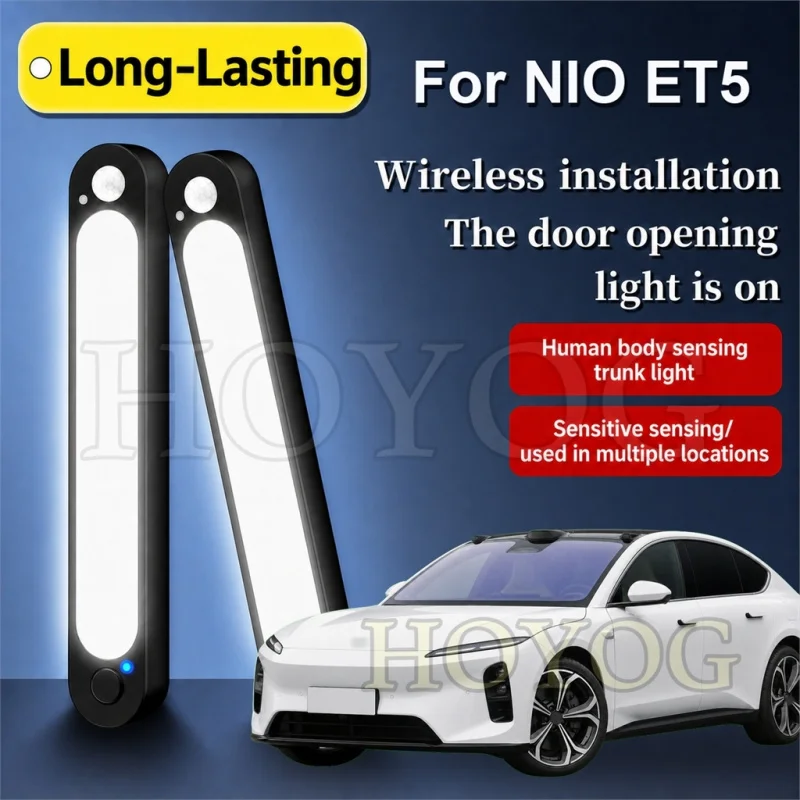 For NIO ET5 2022-2026 Car Boot Light LED Lamp Motion Sensor No Drilling Auto ON OFF Trunk Cargo Light Sedan Interior Cabin