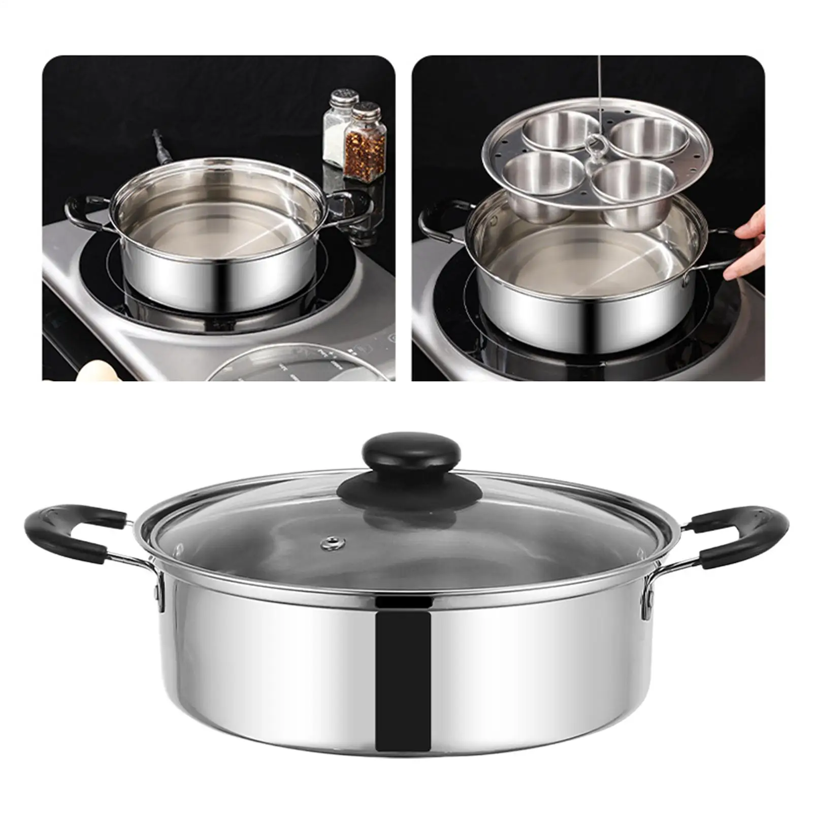 

Egg Poacher Stainless Steel Egg Maker Rust Resistant Kitchenware Small Household 4 grid Steamer for Breakfast Brunch Cooking