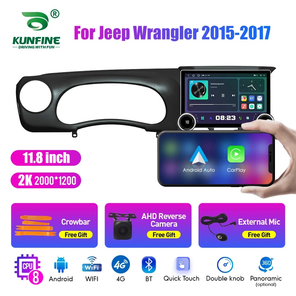 

11.8 Inch 2K Double Knobs 2 Din Car Radio For Honda Wrangler2015-2017 Car Radio DVD Multimedia Video Player Android Auto Carplay