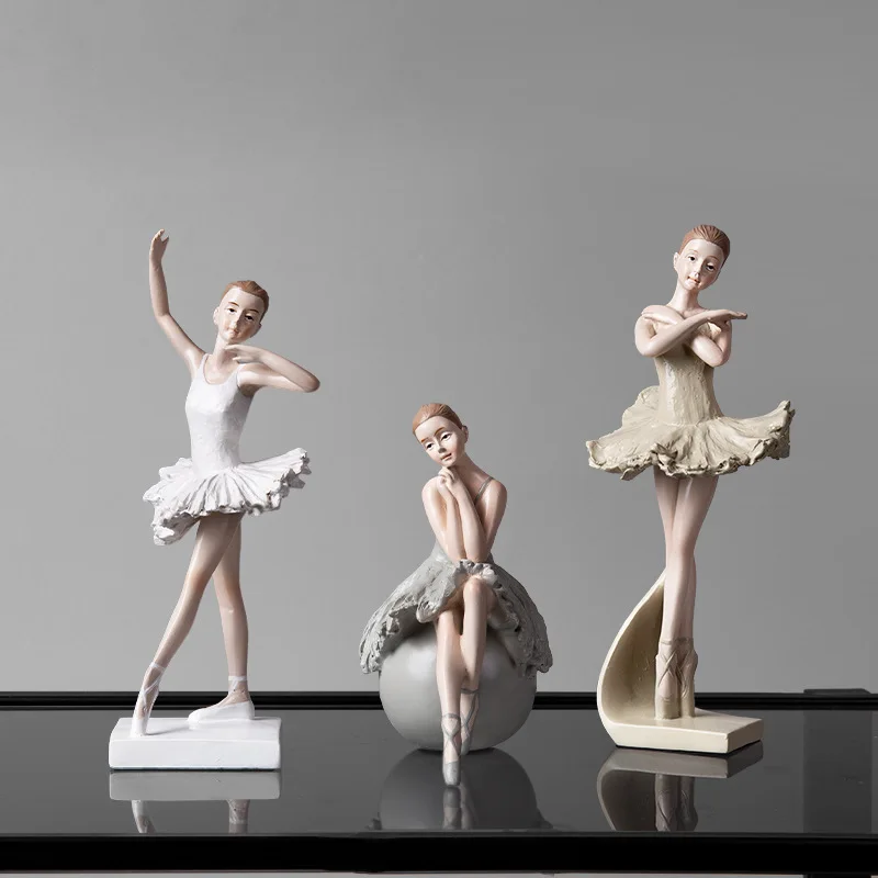 

Nordic Creative Ballerina Figurine INS Style Dancer Ornament for Model Rooms and Princess Rooms, Home Decor Display