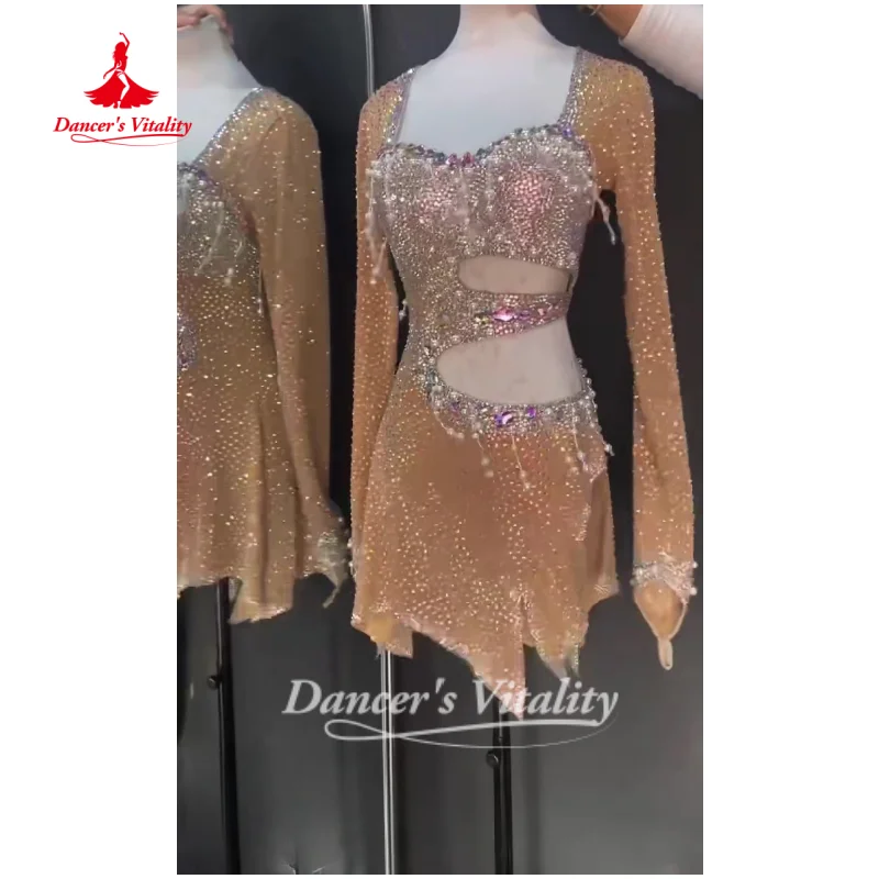 BellyDance Fusion Dance Latin Dance Competition Dress Customization Rumba Chacha Samba Performance Dresses Dance's Vitality