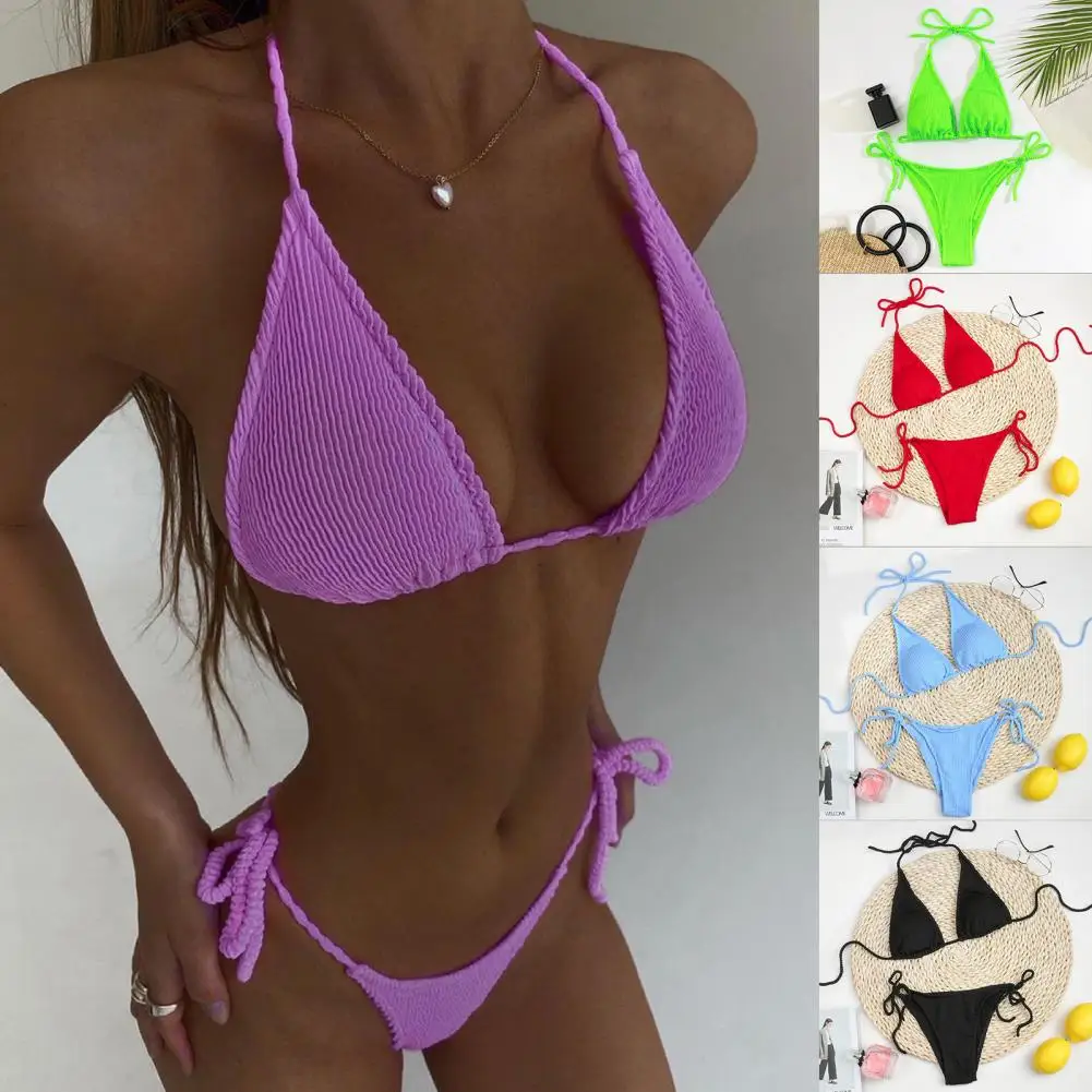 

Sexy Bikini 2024 Push Up Women Swimsuits Female Micro Bikini Set Solid Thong Brazilian Swimwear Bathing Suit Swimming Suits