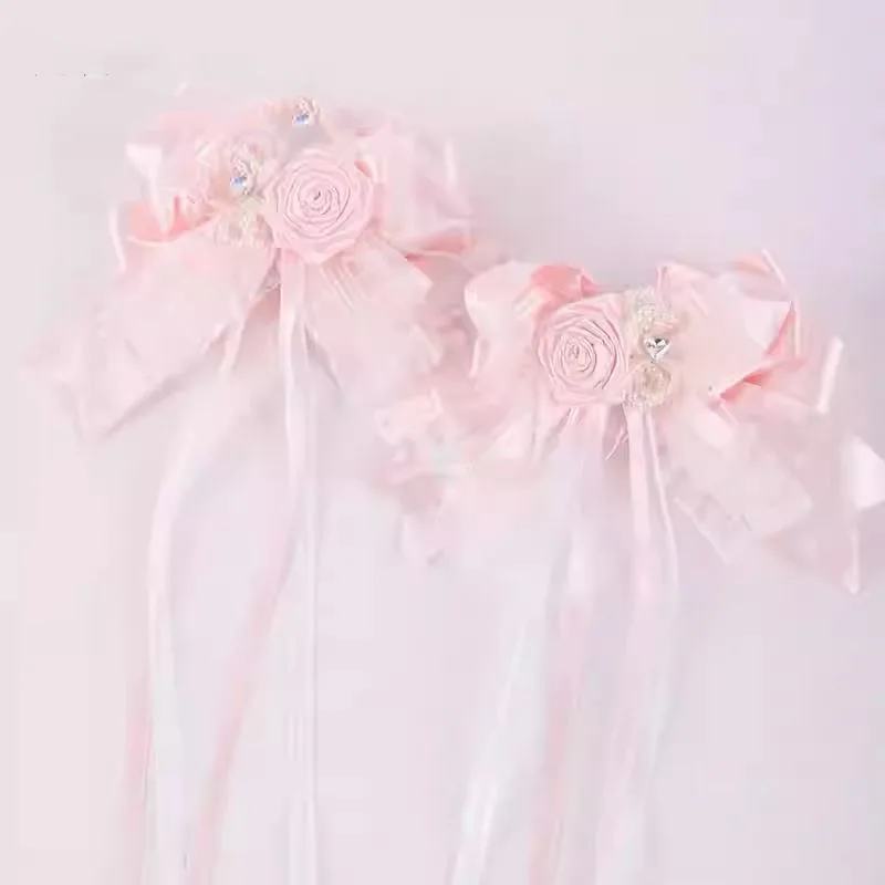 

【1 пара】Заколки для волос, аксессуары для волос в стиле Лолита, аксессуары для косплея Y2K, заколки-бантики, товары для девочек, заколки-ленты для волос