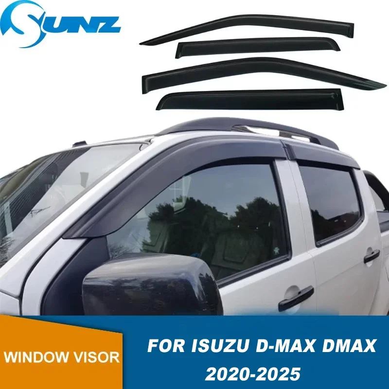 Side Window Deflector For Isuzu D-max Dmax 2020 2021 2022 2023 2024 2025 4PCS Car Door Visor Weather Shields Sun Rain Guard