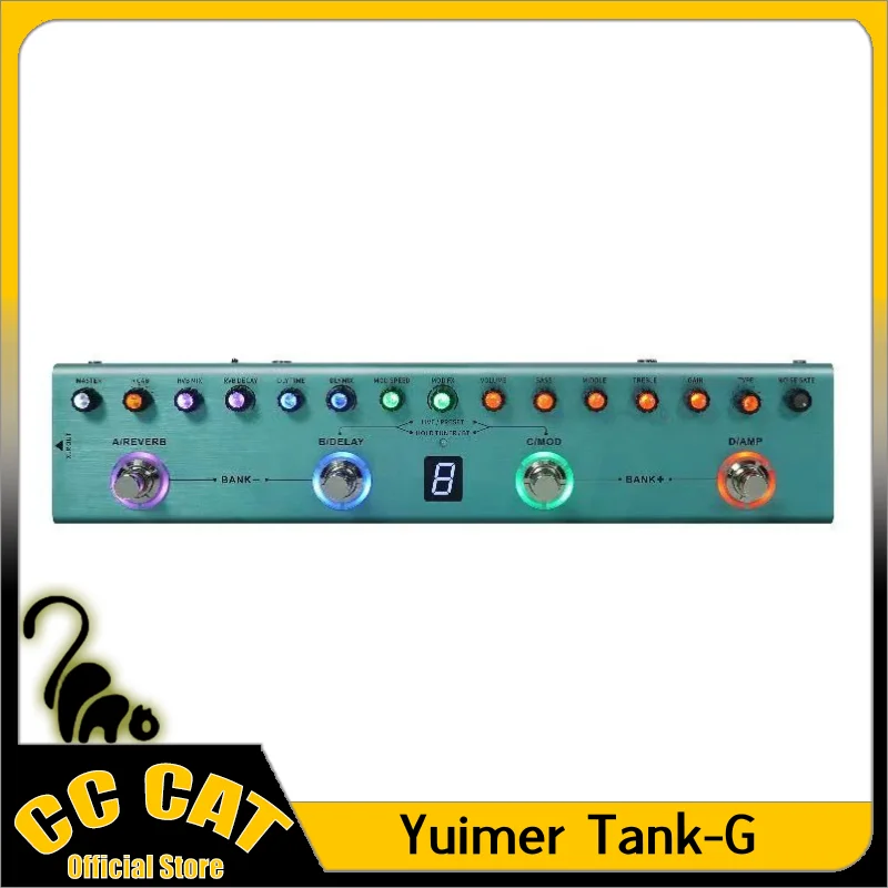 Yuimer Tank-G Tank-B For Guitar And BASS Effect Pedal Custom Multi-Effects 36 Presets 9 Preamp Slots 8 IR Cab Slots Effect Pedal