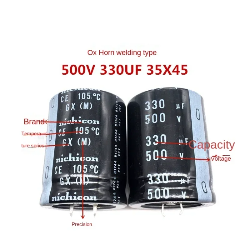 DIXSG （1pcs）500V330UF 35X45 Nippon nichicon capacitor 330UF 500V 35 * 45 high voltage