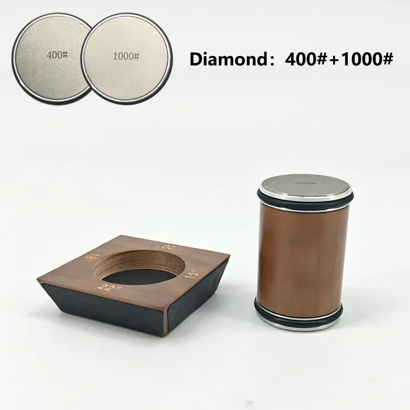 Rollende messenslijper Magnetische meshouder Diamantslijpsteenset met 15 en 20 graden hoekrol Keukenaccessoire