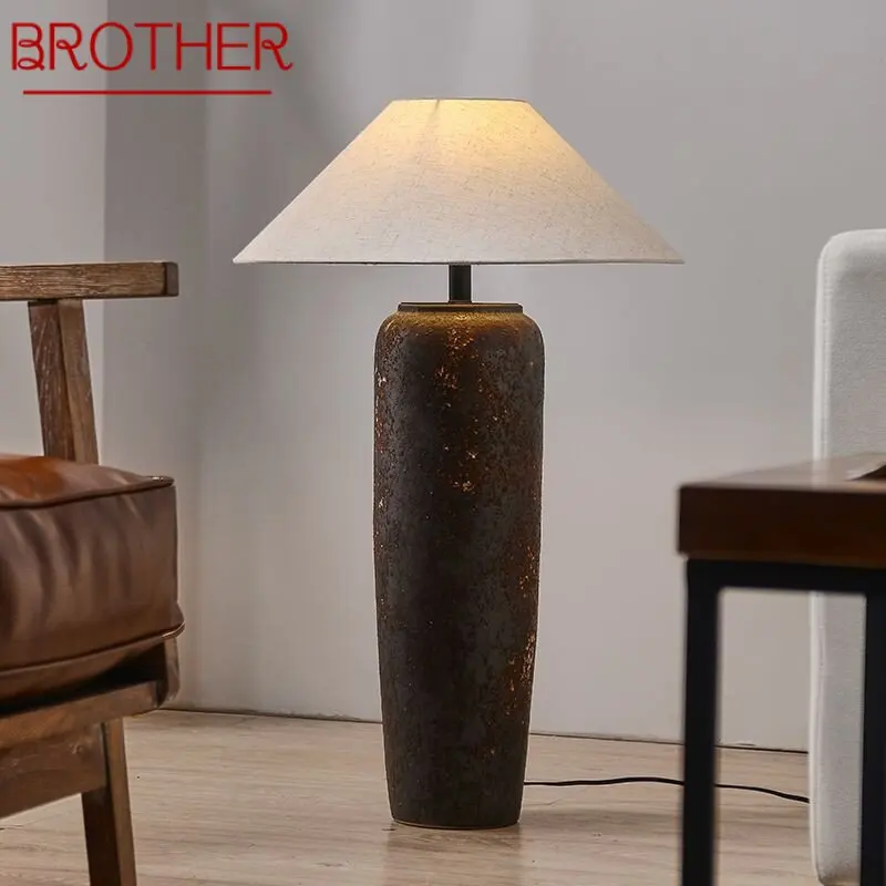 

BROTHER Modern Floor Lamp Japan Style LED Creative Zen Devise Ceramic Table Light for Home Living Room Bedroom Decor