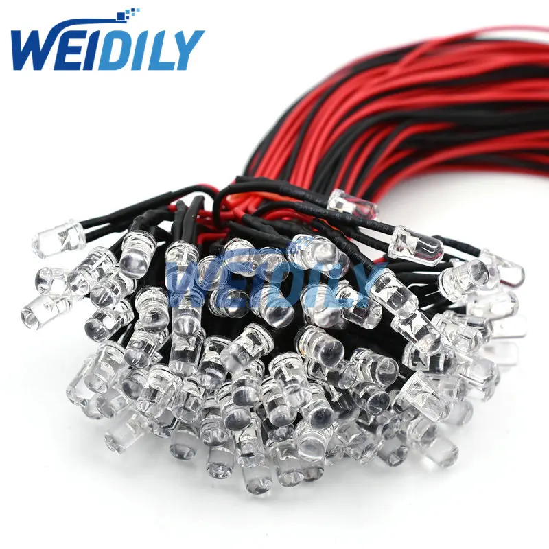 10PCS 5mm LED 9V-12V 20cm Pre-wired White Red Green Blue Yellow Diode Lamp Decoration Light Emitting Diodes Pre-soldered DIY