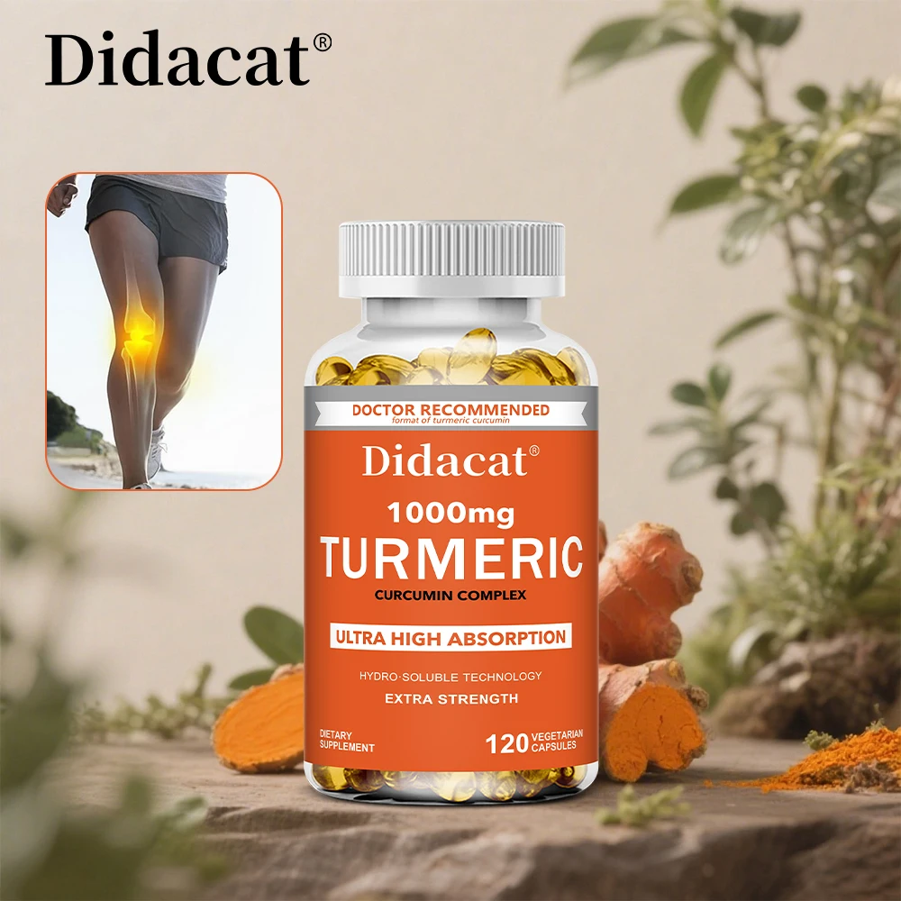 Turmeric Curcumin Capsules, Antioxidant Supplement for Brain Cognition, Joint Comfort, Immune & Digestive Daily Wellness Support
