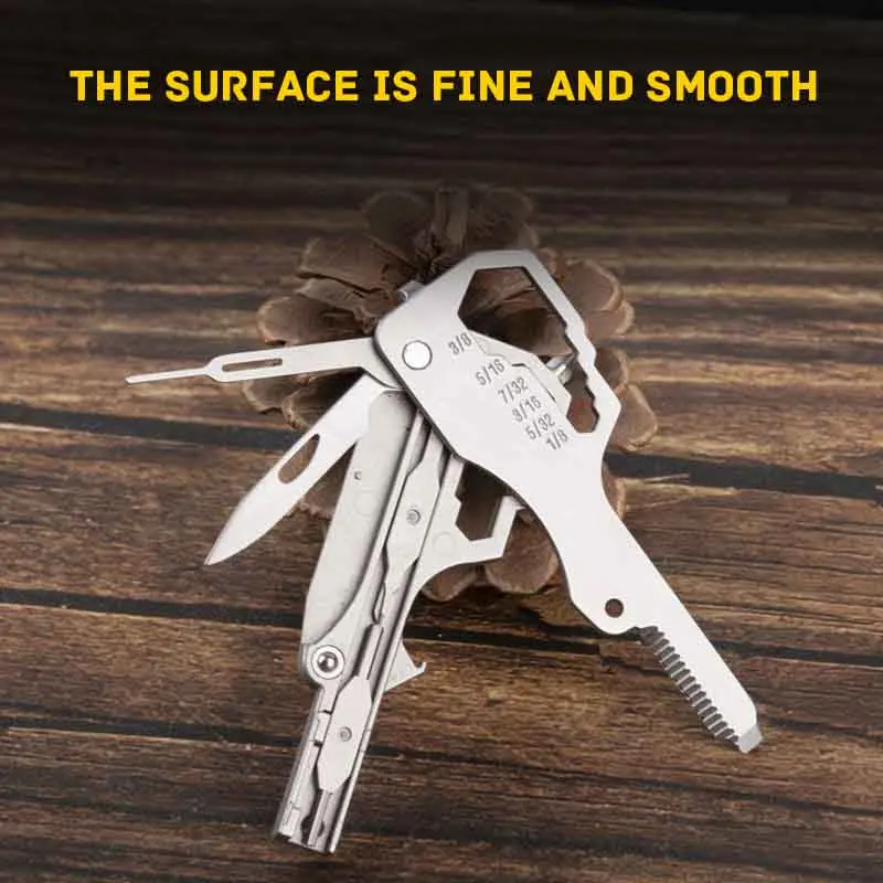 24in1 Combination Tools Portable Key Chain EDC Knife Screwdriver Pendant Mini Wrench Bottle Opener Card Remover Creative Gift
