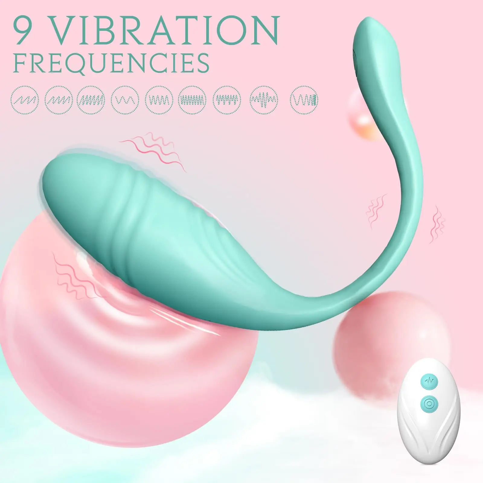 Vibrador de huevo de empuje, Control remoto silencioso, 9 modos de empuje y vibración, consoladores de empuje para pareja, adultos