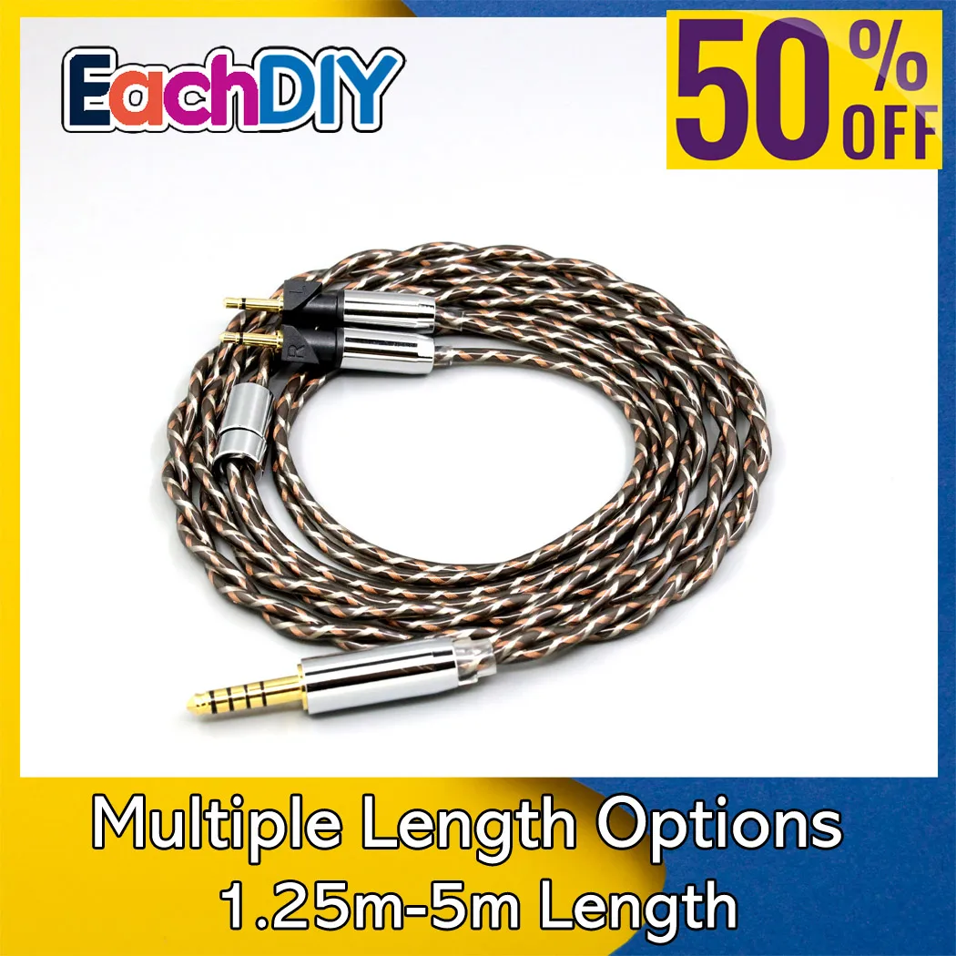 

Litz Shielding 25AWG 7n OCC Hifi Earphone Audio Cable For Abyss Diana v2 phi TC X1226lite headphone Headset pin LN008884