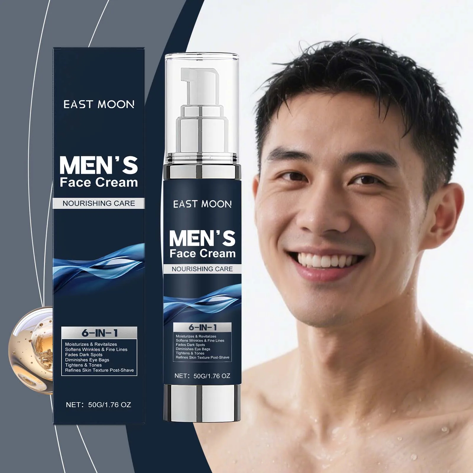 

Refreshing Non-Greasy Men's Deep Moisturizer Cream Post-Shave Essence Multi-Use Balm for Eye and Facial Hydration Lotion