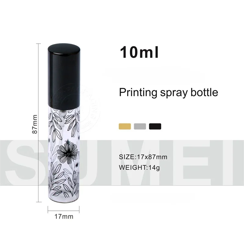 10 ML Portable Pattern Glass Perfume Bottle With Atomizer Empty Spray Cosmetic Liquid Mini Refillable Bottles Travel Parfum Case