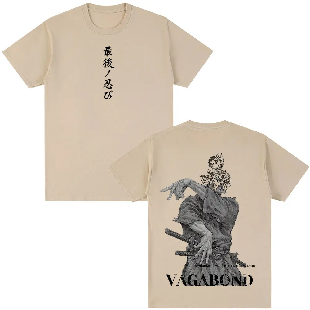 Japanese Anime Vagabond Miyamoto Musashi Manga T-shirts Men Women Clothing Summer Casual Cotton Short Sleeve Oversized T Shirts