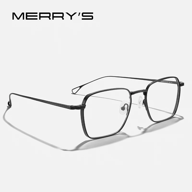 

MERRYS DESIGN Men Pure Titanium Glasses Frame Male Classic Square Prescription Eyeglasses Ultra Light Optical Eyewear S2828
