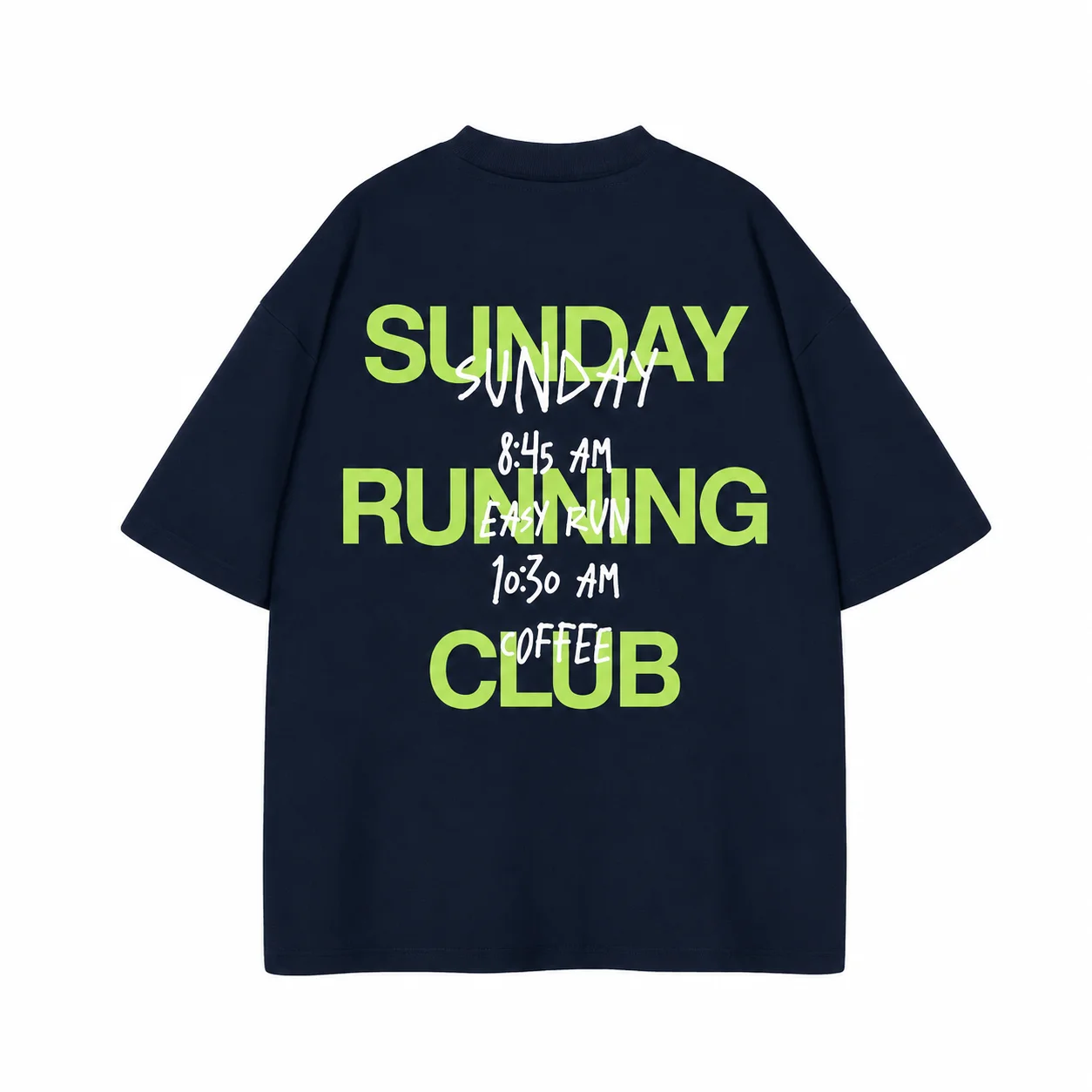 Sunday Running Club T-Shirt Men's and Women's Easy Run Coffee Schedule Graphic Tee Streetwear Short Sleeve Casual T Shirt view 4