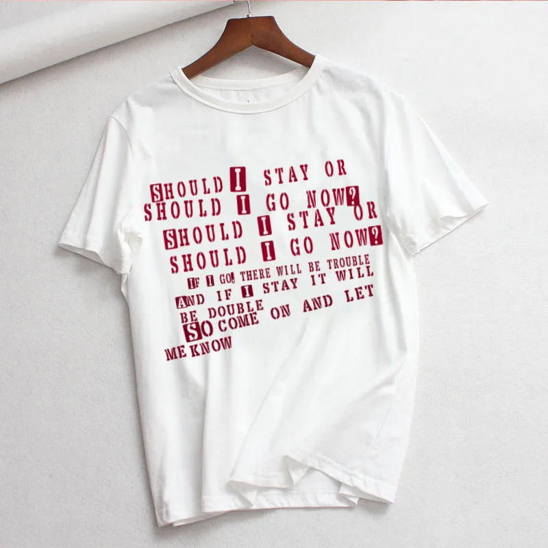 the clash Women T Shirt Girl Harajuku Korean Style Graphic Tops Kawaii Female T-shirt,Drop Ship Short Sleeve Tshirt
