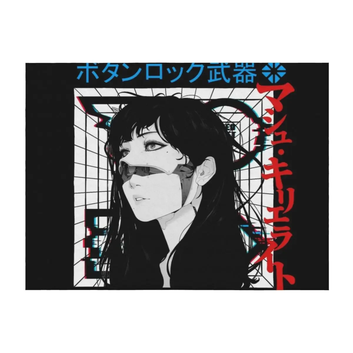 

Cyberpunk Cyborg Girl Vaporwave Urban Style Throw Blanket Nap funny gift Decorative Throw Travel Blankets