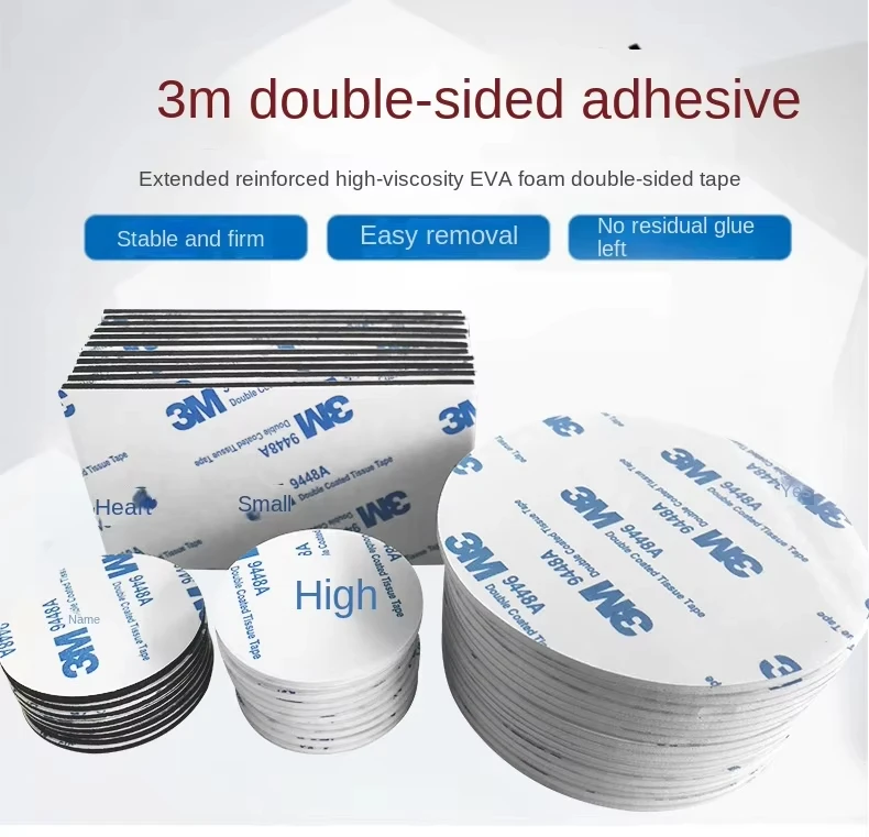 3M 9448A Double-Sided Adhesive Tape 100/50/20/10pcs High Viscosity Traceless Thicken White Foam Adhesive Tape for Home & Car