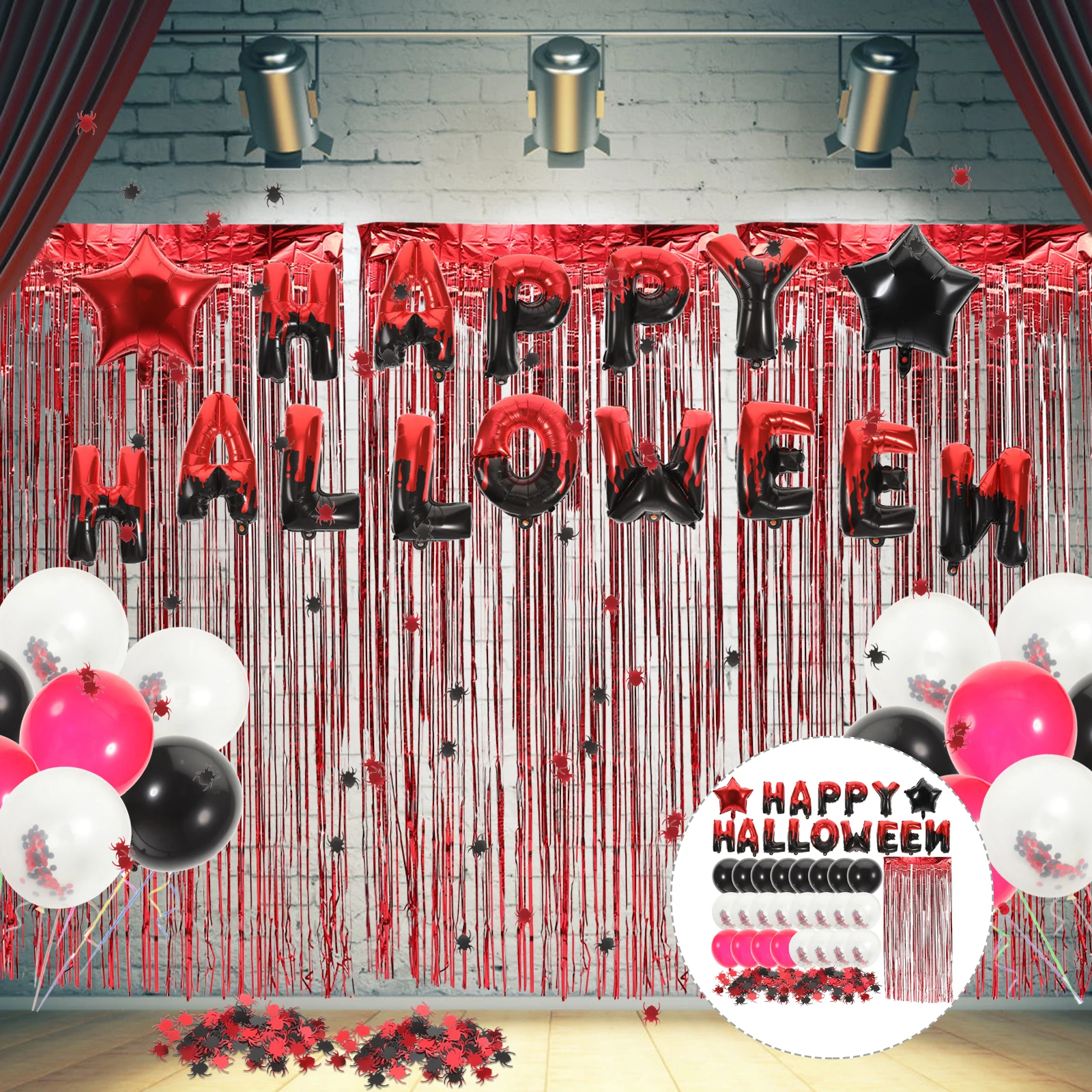 

Halloween Decoration Set Balloons Supplies Party Background Emulsion Decorations