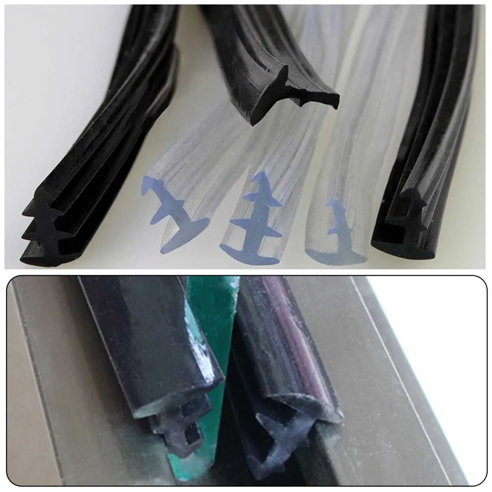 2M PVC Door Seal Strip for Glass Fixing and Repair Shockproof Waterproof Dustproof and Soundproof Seal for Doors