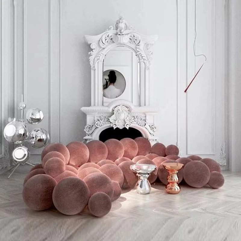Italian Contemporary Simple Living Room Set New Design Matte Fabric Combination Sofa Expandable Sponge Filled Hotel Home