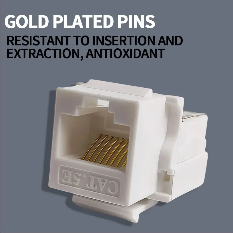 10/100Pcs ​​Tool-Free Keystone Jack CAT5E  RJ45 Ethernet Wall Plate - U/UTP Network Module Adapter for Home/Office/Data Center​ - Image 2