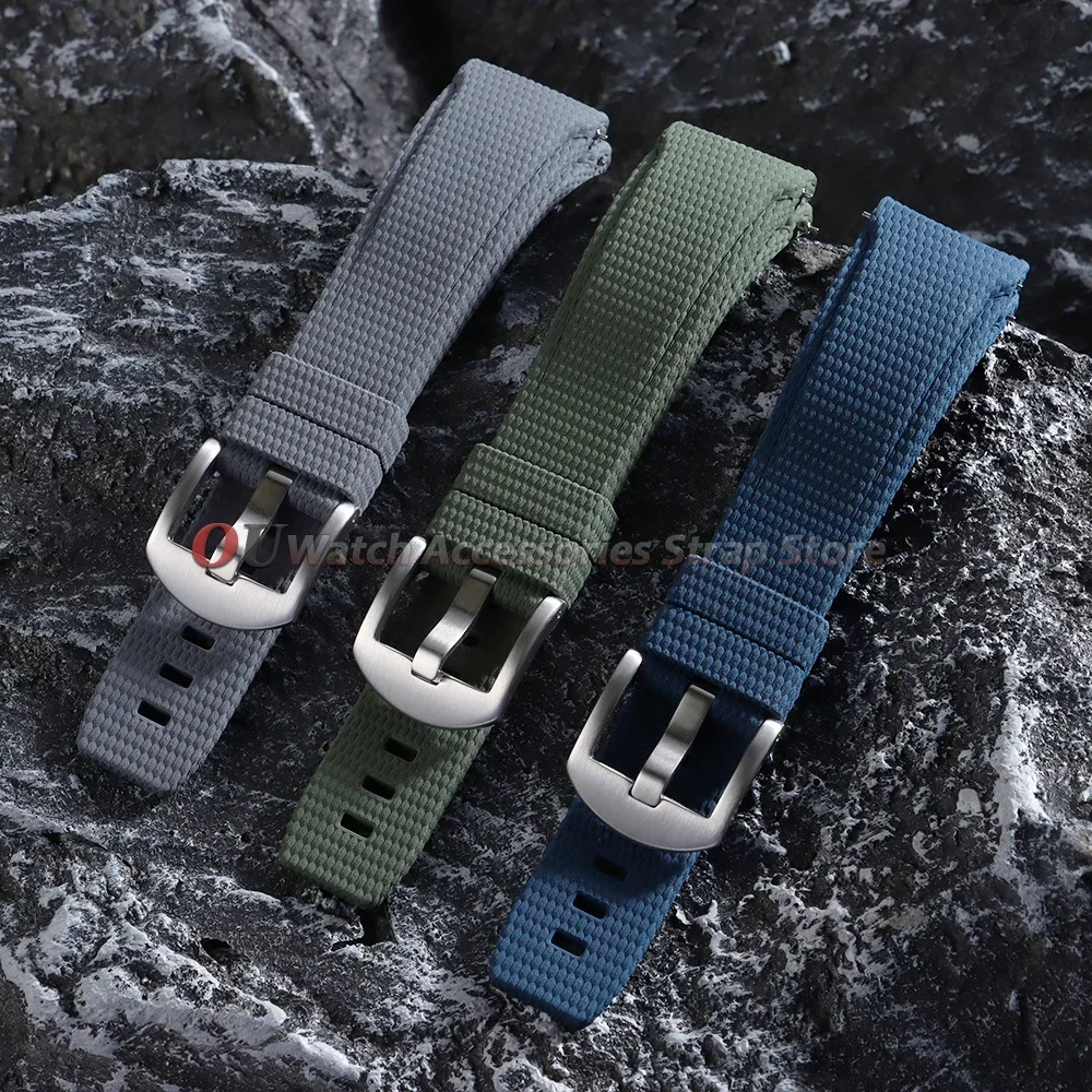 FKM Gummi-Uhrenarmband mit Gebogenen Enden 20mm 21mm 22mm für Omega für Seiko Militärarmband Schnellverschluss Herren Sportarmband für Longines – Detail 8