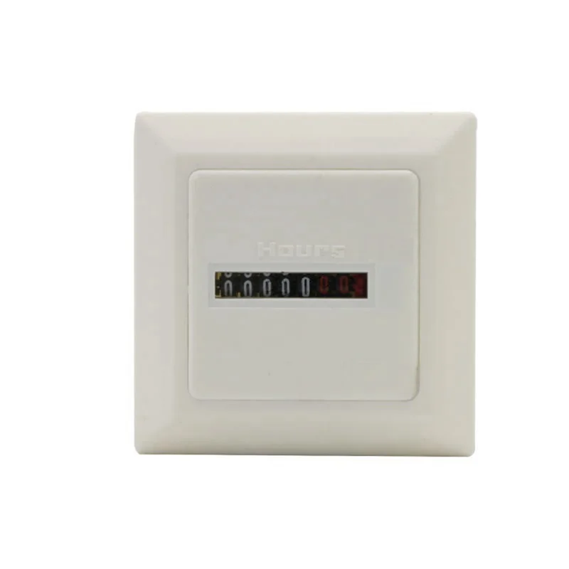 HM-1 Timer Square Counter Digital 0-99999.99 Gauge 0.3W AC220-240V / 50Hz AC Hour Meter Hourmeter White