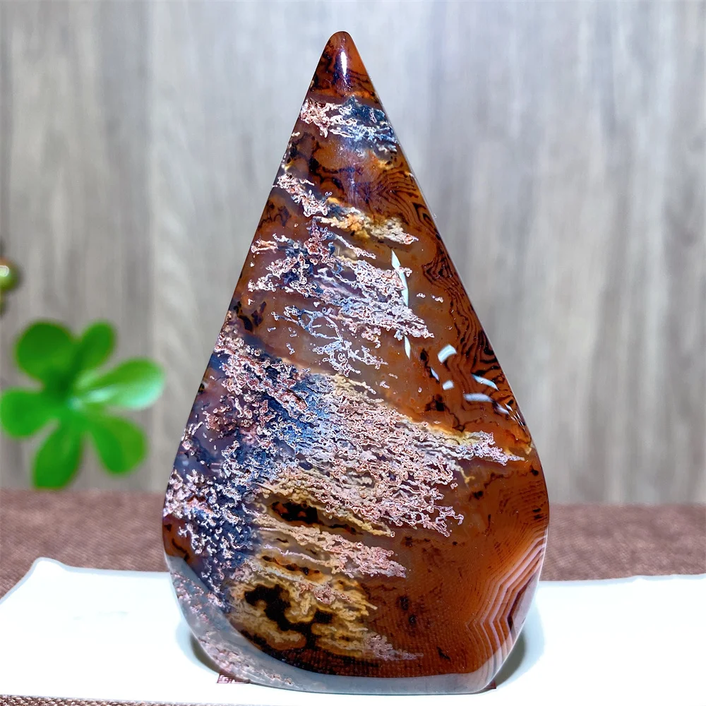 Natural Sardonyx Agate Flame Free Form Black Agate Crystal stone Silk Agate Mineral Specimen Polished Reiki healing Decor