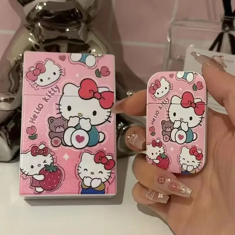 Sanrio Hello Kitty Cigarette Case Mymelody Cinnamoroll Pochacco Action Anime Figures Cigarette Case Cute Smoke Ornaments Gifts