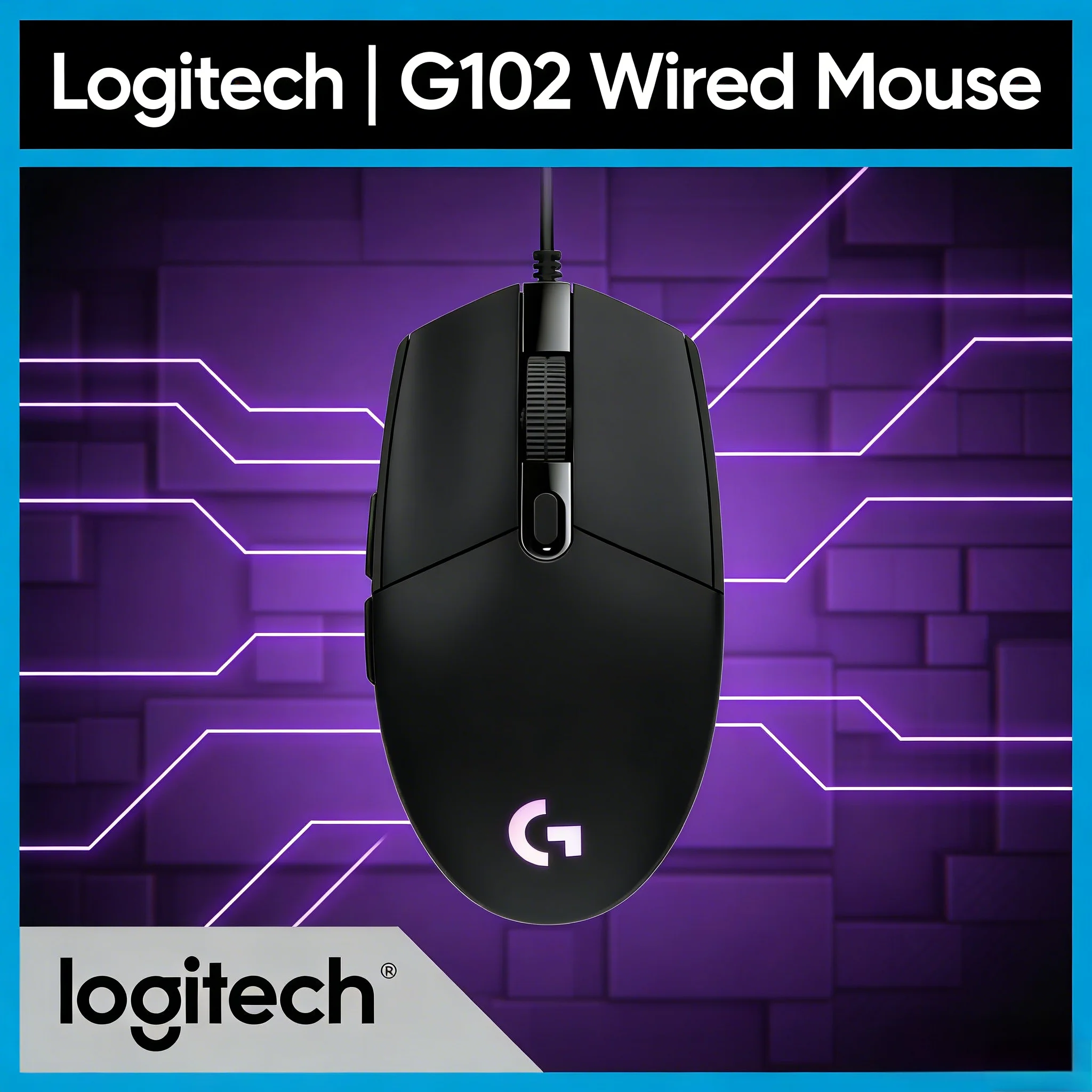 

Мышь Logitech G102 для офиса и игр, универсальная, начального уровня, для киберспорта