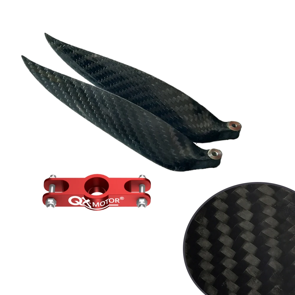 QX-MOTOR 9.5x5 10x6 12x8 13x8 16x8 18x10 19x10 Carbon Fiber Folding Propeller Blades for Remote Control Toy Parts