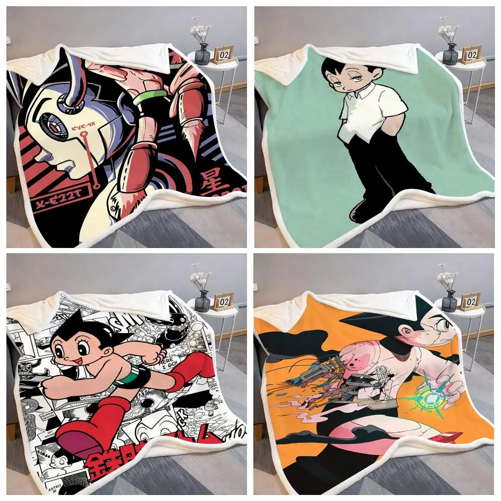 

Anime A-Astro Boy Throw Flannel Fluffy Soft Blanket Warm Skin-Friendly Throw for Sofa Bed Office Nap Winter