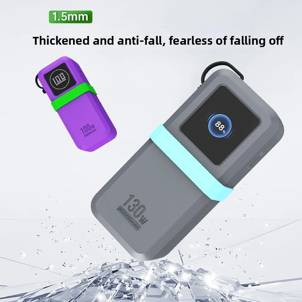 

For Ugreen 130W/100W 20000mAh Portable Charger With Anti - Drop Silicone & Cable Storage Silicone Protective Case