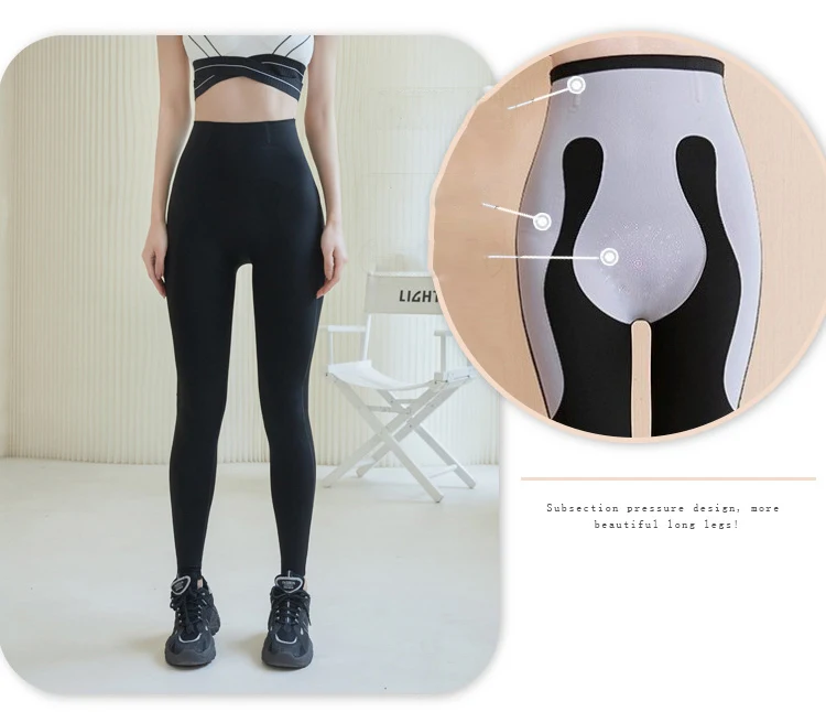 BIVIGAOS Micro-Pressed Butt Lifter Leggings Women 5D Slim Spring Autumn High Waist Fitness Push Up Leggings Sport Shark Pants
