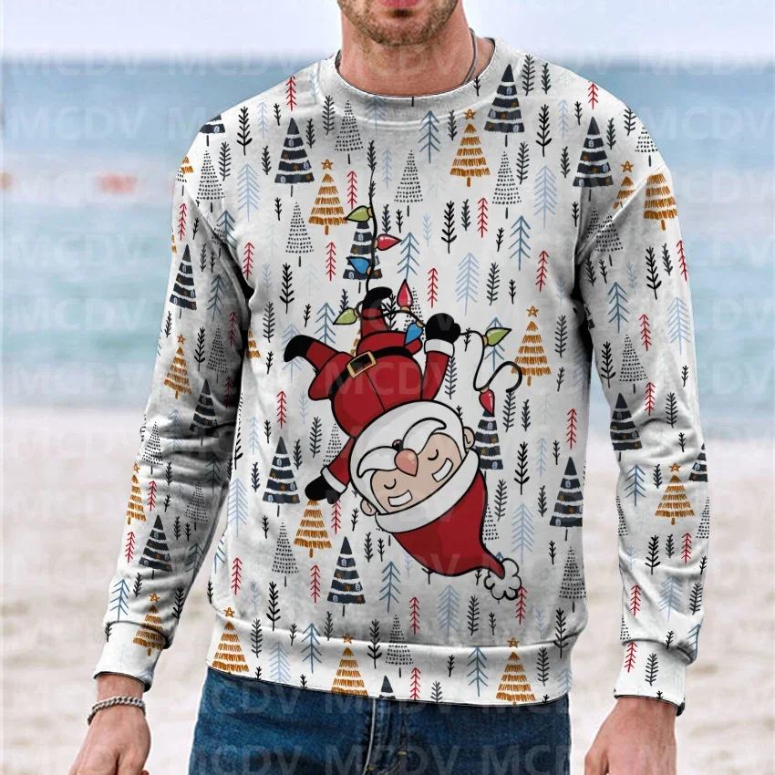 

Christmas Sweater Santa Claus 3D Printed Casual Knit Sweatshirt Men's For Women's Pullover Christmas Gift