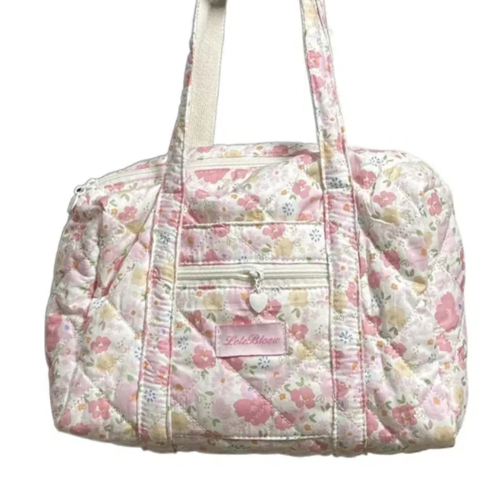 Korean Style Stroller Organizer Bags Flower Large Capacity Floral Mummy Bag Baby Care Storage Tote Single Shoulder Bag Female