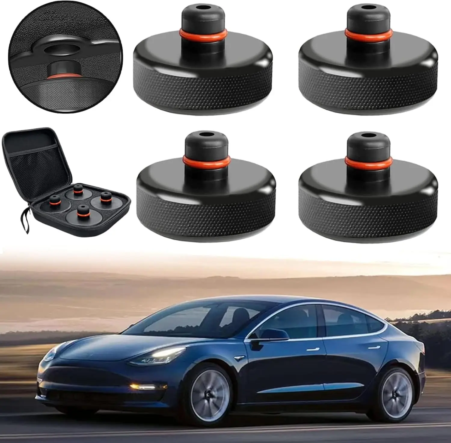 

Комплект из 4 резиновых подушек-адаптеров для подъема шасси Tesla Model 3 Y S X Highland 2024 2023 2022, аксессуары для подъемных стендов