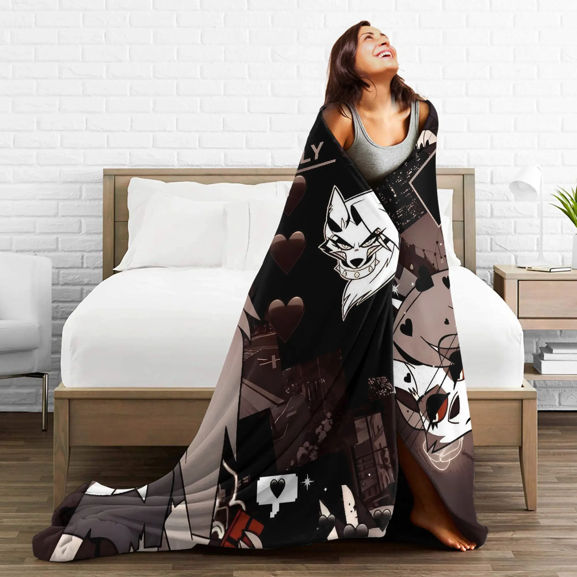 Helluva Boss Loona الفانيلا بطانية الربيع لينة دائم رمي بطانية لغرفة نوم الطفل الجمالية المفرش أريكة غطاء سرير #4