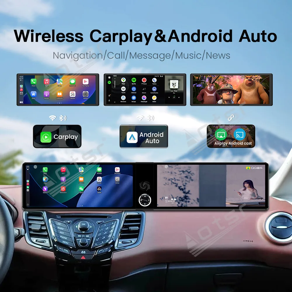 

Dual 12.3 Inch Dash Touch Screen Car Radio GPS Navigation Stereo For Ford Fiesta 2009-2014 Multimedia CarPlay Android Auto Head