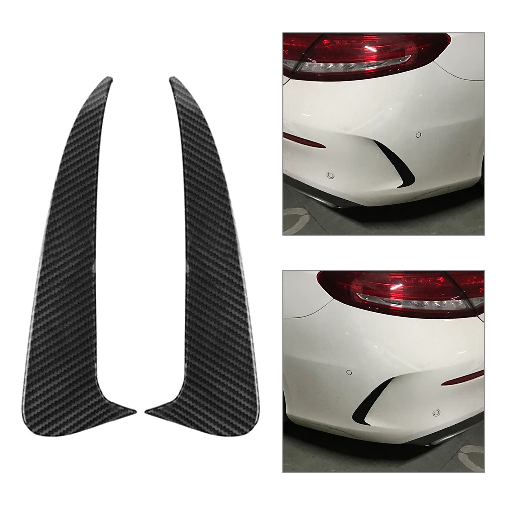 1Pair Car Rear Bumper Splitter Spoiler Canard Air Vent Trims For Mercedes Benz C-Class Coupe C205 2015-2024 5