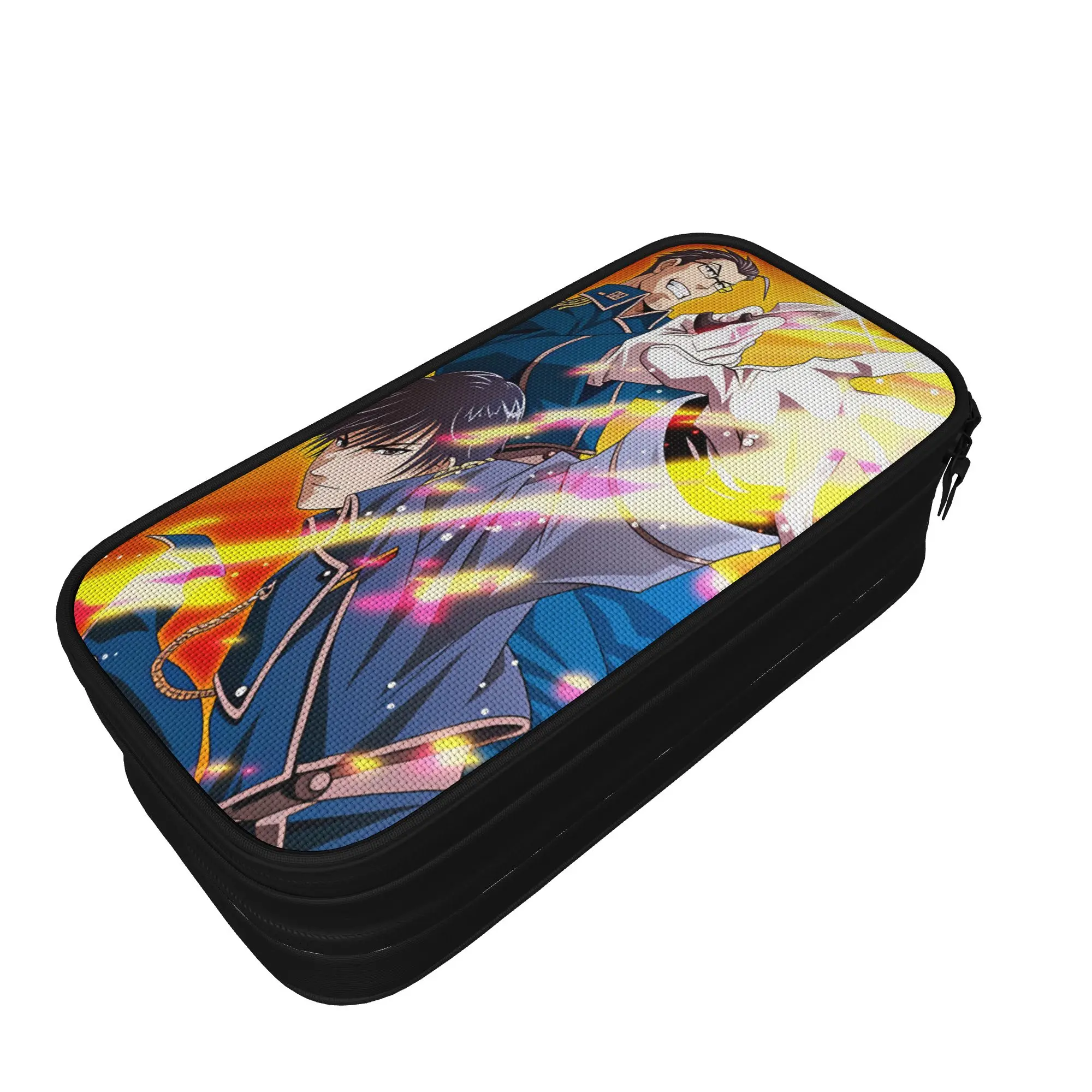 Roy Mustang Pencil Case Fullmetal Alchemists School Pencil Cases Double Layer Girls Boys University Pencil School Stationery